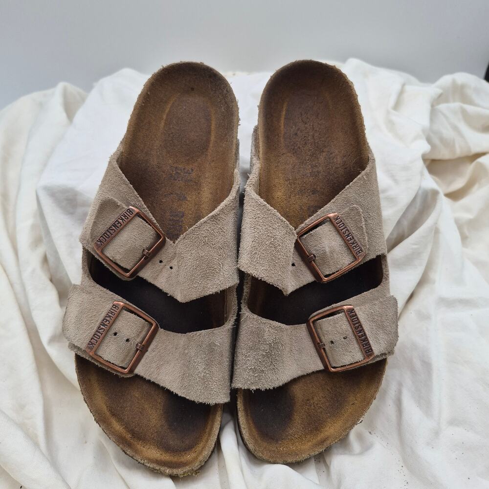 Birkenstock Arizona soft footbed Nubuck Suede Taupe size EU 38 US 7-7.5